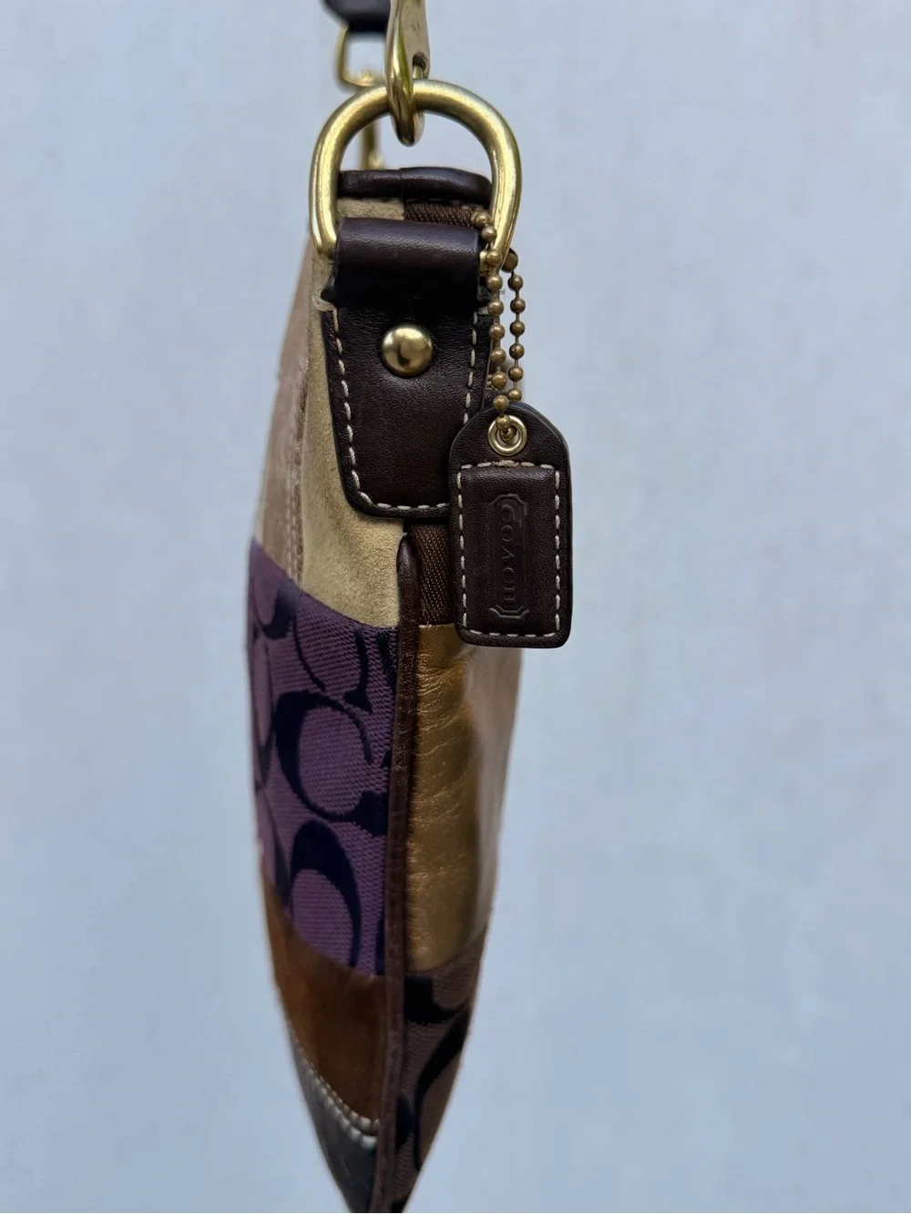 Authentic Coach patchwork crossbody satchel bag